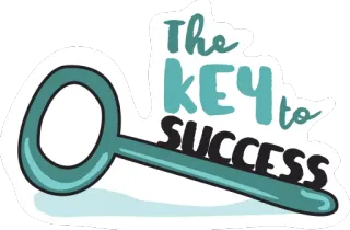 🔑 f56d25fd The KEY to SUCCESS clé, succès, motivation, inspiration, réussir, croissance, objectif, opportunité whatsapp sticker