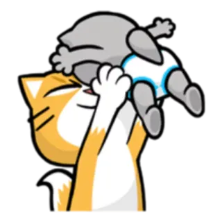 👩 e93e44b6 猫, 子猫, 漫画, 動物, かわいい telegram sticker