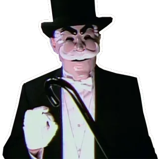 🤡 a1387111 蒙面, 正式, 男人, 燕尾服, 手杖 telegram sticker