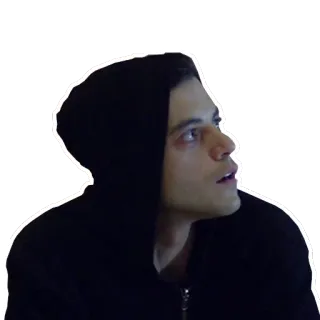 😦 d4fc5b2e Elliot Alderson Mr. Robot 黑客军团, 拉米·马雷克, 黑客, 艾略特, 电视剧 telegram sticker