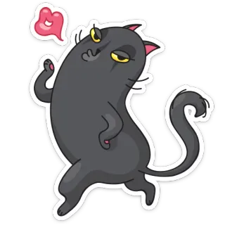 😘 1667aa73 猫, 卡通, 搞笑, 亲亲, 动画 telegram sticker