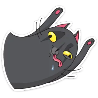 😜 44027bb6 猫, 卡通, 贴纸, 动物, 搞笑, 舌头 telegram sticker