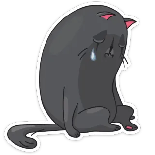 😭 d7f5a999 猫, 哭, 难过, 卡通, 贴纸, 宠物, 动物 telegram sticker