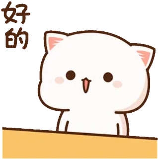 🙄 172e397e 好的 gato, animal, lindo, kawaii, feliz, ilustración whatsapp sticker