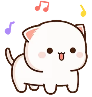 🕺 ea1dd269 gato, gatito, lindo, música, animal, kawaii whatsapp sticker