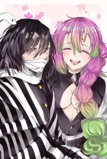 ❤️ 501441fb Obanai Iguro, Mitsuri Kanroji Demon Slayer Anime, Demon Slayer, Obanai Iguro, Mitsuri Kanroji, Hashira, Personaggi whatsapp sticker