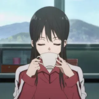 🍶 4765416d 动漫, 女人, 饮用, 女孩, 茶, 咖啡, 室内 telegram sticker