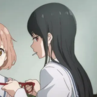 🍙 4a68f2bc 动漫, 女孩, 学校, 朋友, 棒棒糖 telegram sticker