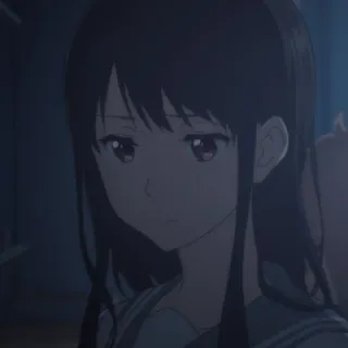 🍙 7470a190 动漫, 女孩, 悲伤, 表情, 校服 telegram sticker