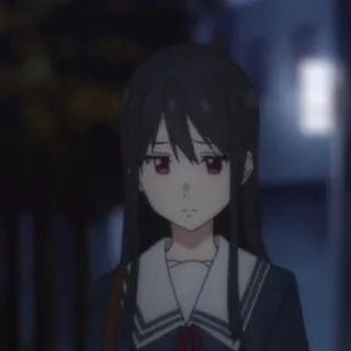 🍶 bd53e138 动漫, 女孩, 悲伤, 校服, 少女 telegram sticker