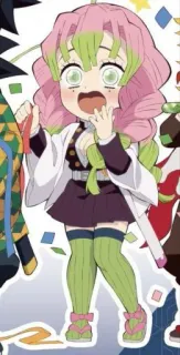 💚 5688bbdf Mitsuri Kanroji Demon Slayer anime, chibi, kawaii, demon slayer, mitsuri kanroji whatsapp sticker