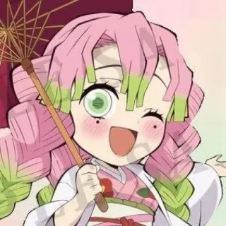 💚 67e86800 Mitsuri Kanroji Demon Slayer anime, manga, demon slayer, mitsuri kanroji, chibi, cute whatsapp sticker