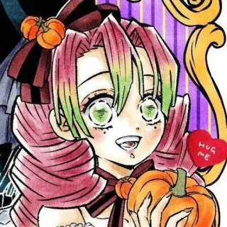 💕 107bc836 HUG ME anime, girl, halloween, pumpkin, cute, character telegram sticker