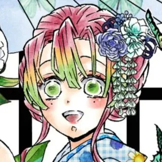 💕 4e6f2d4f Mitsuri Kanroji Demon Slayer anime, demon slayer, mitsuri kanroji, character, woman, cute telegram sticker