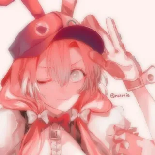 💘 4ed6ad37 @nskvrrie anime, character, cartoon, pink, kawaii telegram sticker