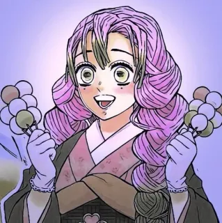 💞 63cd96a5 Mitsuri Kanroji Demon Slayer anime, manga, demon slayer, mitsuri kanroji, love hashira, colorful hair, kawaii telegram sticker