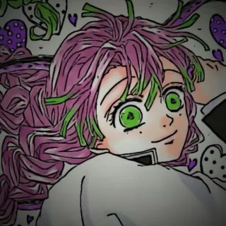 🍡 1c1f7343 Mitsuri Kanroji Demon Slayer Anime, Demon Slayer, Mitsuri Kanroji, Harten, Roze Haar, Schattig telegram sticker