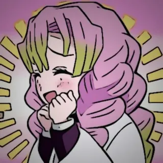 🍡 2a3d0bd2 Mitsuri Kanroji Demon Slayer Anime, Demon Slayer, Mitsuri Kanroji, Liefdespilaar, Personage, Cartoon telegram sticker