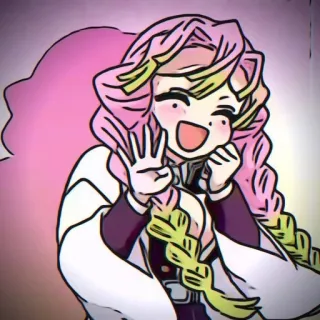 🍡 2e577c63 Mitsuri Kanroji Demon Slayer Anime, Demon Slayer, Mitsuri Kanroji, Kawaii, Liefdespilaar telegram sticker