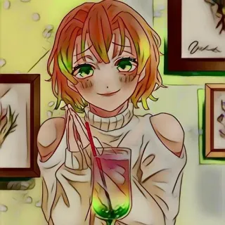 🍡 809b2d4a anime, meisje, cocktail, schattig, cartoon telegram sticker