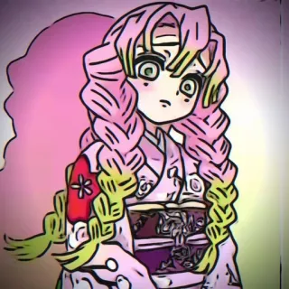 🍡 b24080c0 Mitsuri Kanroji Demon Slayer Anime, Demon Slayer, Mitsuri Kanroji, Hashira, Liefdes Hashira, Roze haar telegram sticker