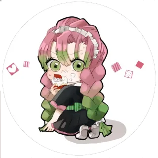 👾 7adf3581 Mitsuri Kanroji Demon Slayer Anime, Dễ thương, Chibi, Thanh Gươm Diệt Quỷ, Mitsuri Kanroji, Kawaii telegram sticker