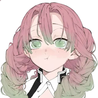 👾 937be030 Mitsuri Kanroji Demon Slayer Anime, Thanh Gươm Diệt Quỷ, Mitsuri Kanroji, Tóc Hồng, Mắt Xanh Lục, Waifu telegram sticker