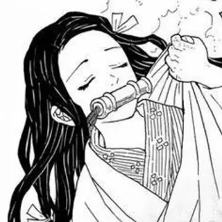 🌺 5b639949 Nezuko Kamado Demon Slayer Незуко, Клинок, рассекающий демонов, Аниме, Манга, Персонаж, Милая, Пьёт telegram sticker