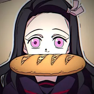 🌺 a978be05 Nezuko Kamado Demon Slayer Нэдзуко, Клинок, рассекающий демонов, Аниме, Хлеб, Милый, Манга telegram sticker