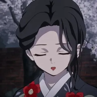 🌸 bc2f6325 Аниме, Кимоно, Женщина, Японский, Цветы, Портрет telegram sticker