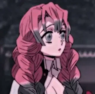 🌸 c95ad524 Mitsuri Kanroji Demon Slayer Аниме, Клинок, рассекающий демонов, Мицури Канроджи, Розовые волосы, Милый, Манга telegram sticker