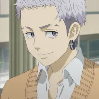 😏 27f85582 Anime, Manga, Charakter, lächelnd, Ohrring, Kreuz telegram sticker