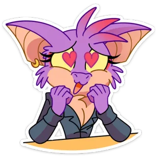 😍 15f234fe sticker, cartone animato, animale, pipistrello, amore, occhi a cuore telegram sticker