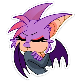 🙅‍♂ 2f2d697d pipistrello, cartone animato, animale, viola, mammifero, carino telegram sticker