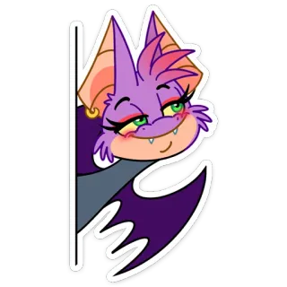 😏 3ce2dadb pipistrello, cartone animato, carino, animale, adesivo, viola, rosa telegram sticker