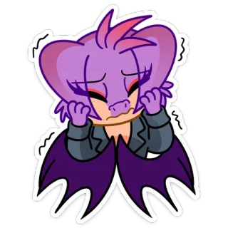 😫 515ac113 pipistrello, cartone animato, viola, personaggio, adesivo, animale telegram sticker