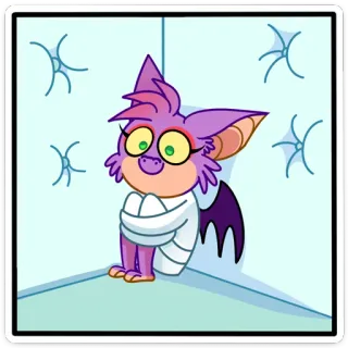 🚑 554729b2 cartone animato, pipistrello, camicia di forza, carino, manicomio telegram sticker