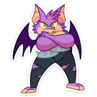 😠 6da2c655 Cartone animato, Pipistrello, Arrabbiato, Mostro, Ali, Viola telegram sticker