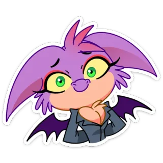 😊 90ae3507 pipistrello, cartone animato, adesivo, carino, animale, viola, ali telegram sticker