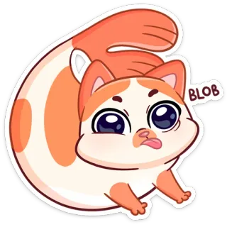 😛 09f4dd35 BLOB kucing, blob, imut, kartun, binatang, stiker, lucu whatsapp sticker
