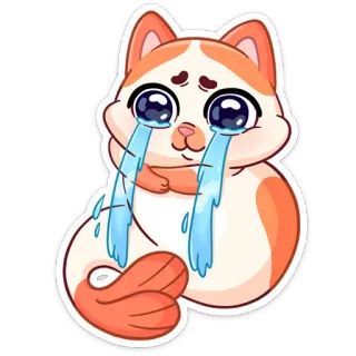 😭 edc379eb kucing, imut, sedih, menangis, kawaii, hewan, stiker whatsapp sticker
