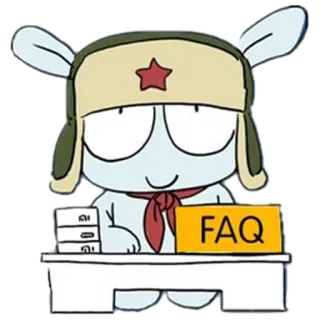 🙄 16ad8836 FAQ lapin, chapeau, étoile rouge, FAQ, bureau, dessin animé telegram sticker
