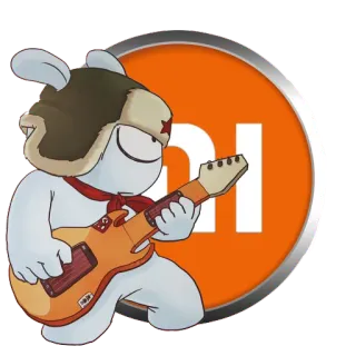 😅 689d7795 xiaomi, lapin, chapeau, guitare, dessin animé, étoile rouge telegram sticker