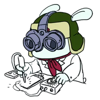 😝 acab312b pilote, aviateur, dessin animé, équipement, chapeau, lunettes, électronique telegram sticker