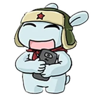 😩 ec5732a6 dessin animé, mascotte, chapeau, étoile, rouge, hiver telegram sticker