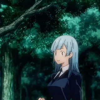 🦋 7e6af779 Anime, Ragazza, capelli blu, personaggio anime, donna, albero, esterno telegram sticker