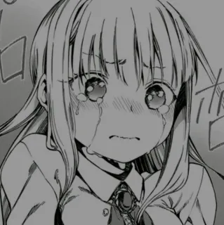 ➰ 37dd77b2 anime, manga, crying, girl, sad telegram sticker