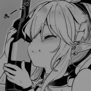 ➰ 4ddc2de7 anime girl, drinking, wine, manga, cartoon, alcohol telegram sticker