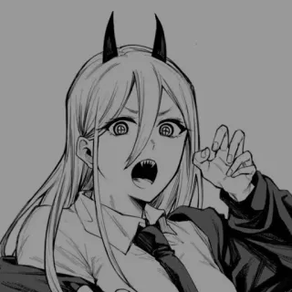 ➰ 55f3842f Power Chainsaw Man anime, manga, demon, fangs, horns, character, girl telegram sticker