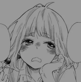 ➰ 733f4327 anime, manga, sad, girl, cartoon, eating, pout, exhausted telegram sticker